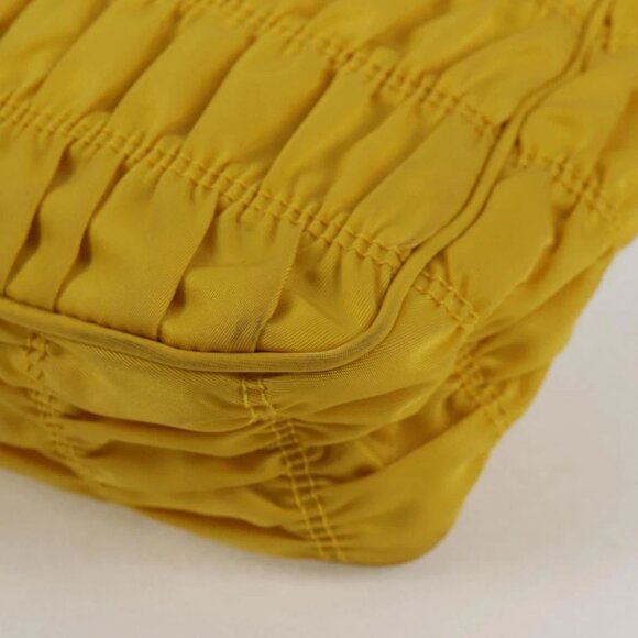PRADA Accessory Pouch Nylon Yellow Silver Auth 127600V - Picture 8 of 16